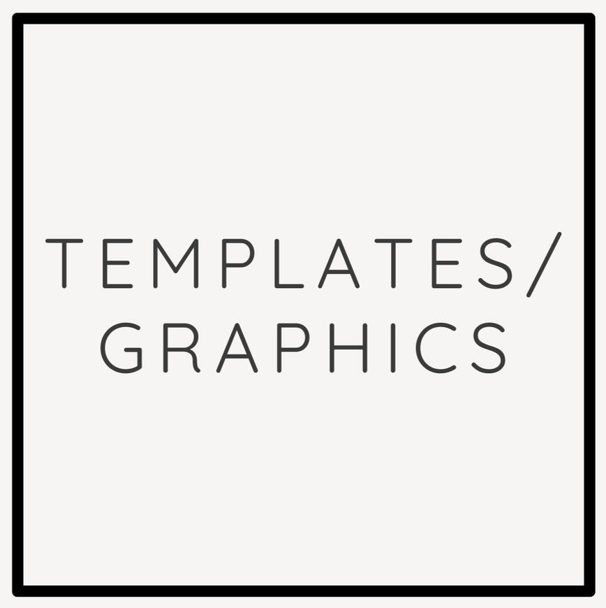 Square graphic with a black square outline and "templates" in the center